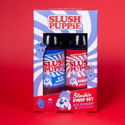 Fizz Creations Slush Puppie Syrups Blue Raspberry and Red Cherry