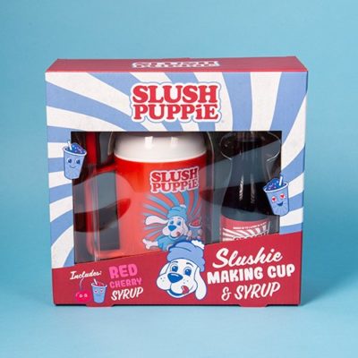 Slush Puppie Making Cup with Red Cherry Flavour Syrup