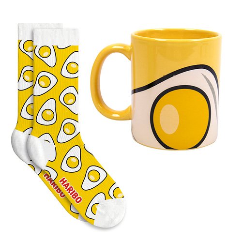 Fizz Creations HARIBO Mug and Sock set Yellow Egg