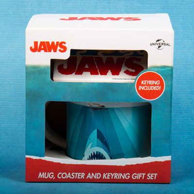 Fizz Creations JAWS Mug Coaster Keyring Set Packaging Update Front